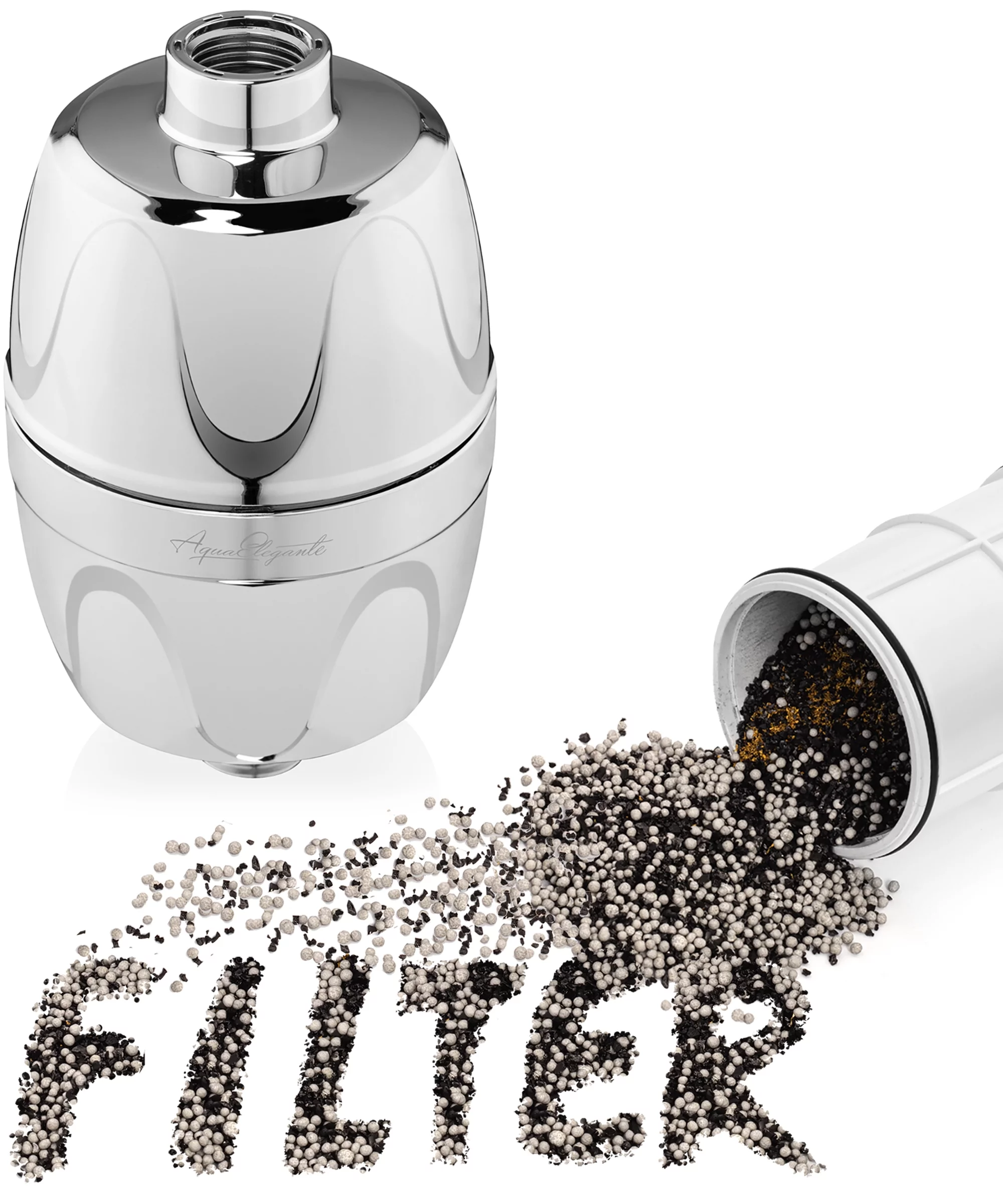 Aqua Elegante Shower Water Filter for Removing Chlorine and Hard Minerals - Chrome