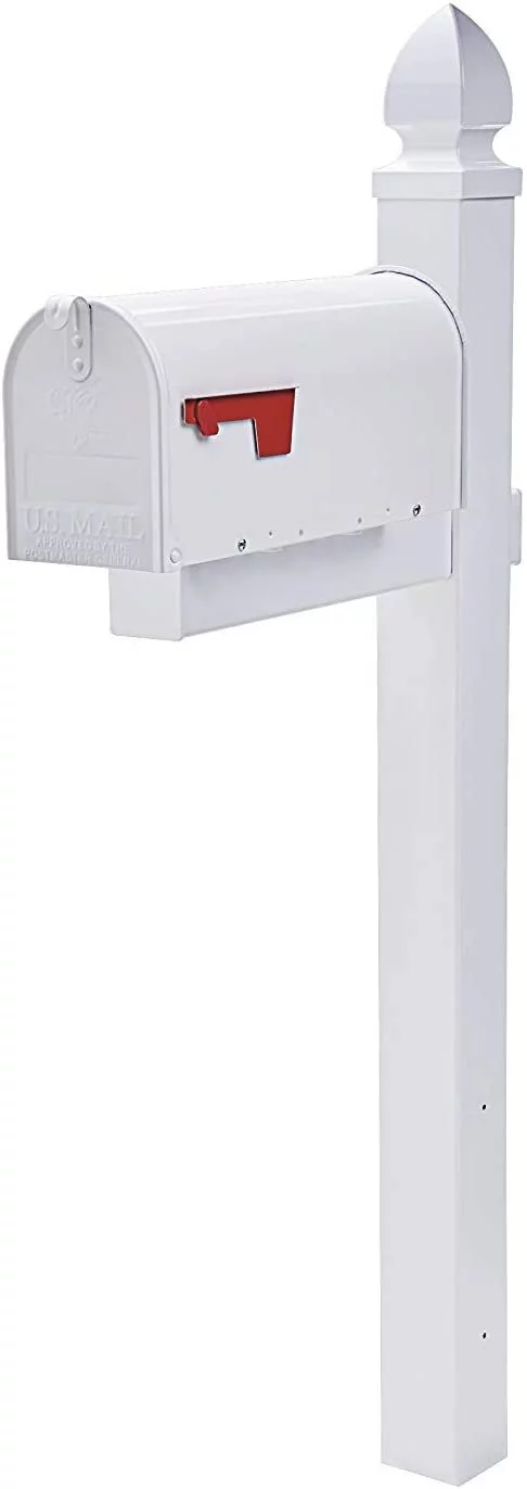 Gibraltar Mailboxes Whitley 4x4 Rust-Proof Plastic White, Cross-Arm Mailbox Post, WP000W01 2-Pack