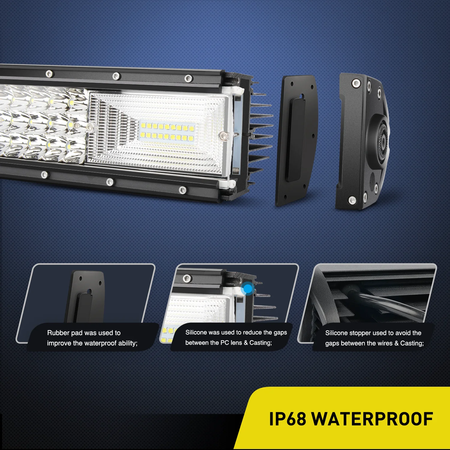 Nilight  2 PCS LED Light Bar 52Inch 783W Curved Triple Row Flood Spot Combo Beam Led Bar 78000LM Driving Lights Boat Lights Led Off Road Lights for Trucks,2 Years Warranty