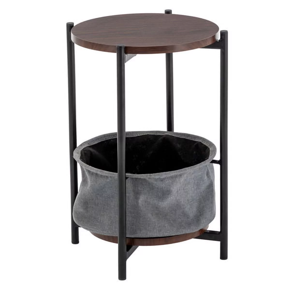 Wulawindy Round Living Room Coffee Table Brown, With Storage Basket Coffee Table 15.9 X 15.9 X 22.4 Inch