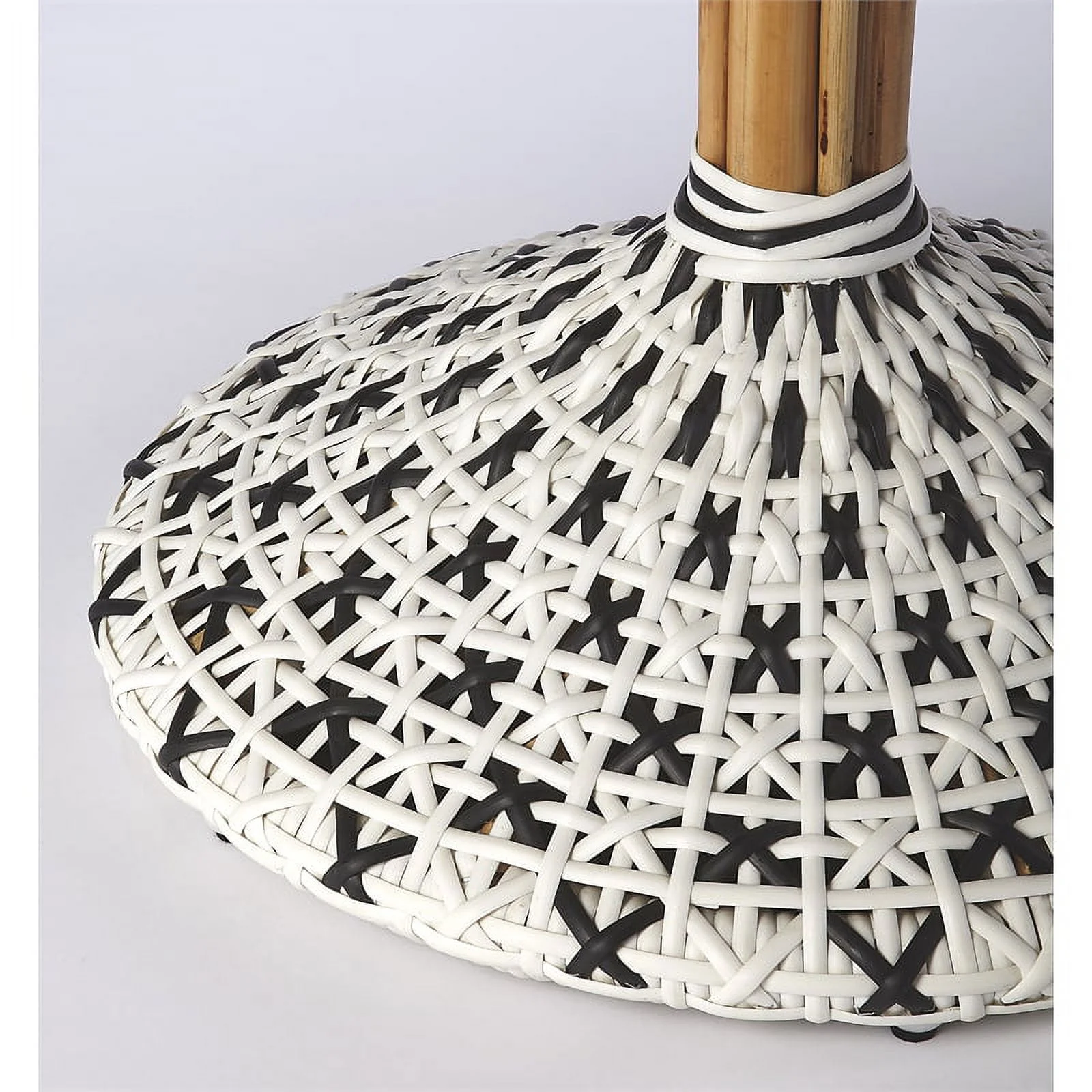 Beaumont Lane Island Living Rattan Bistro Table in White and Black