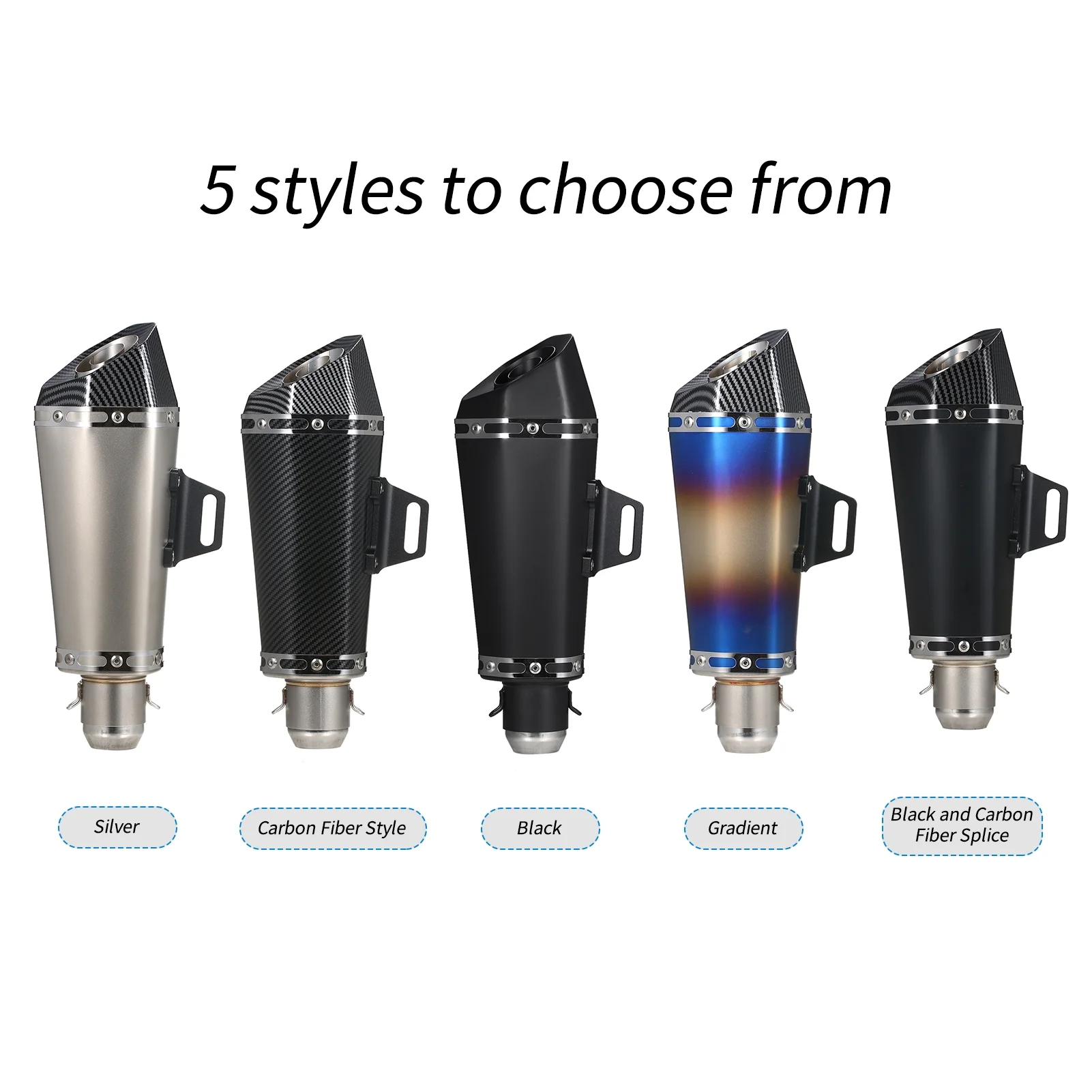 Nebublu Motorcycle exhaust pipe,Atv Zx6r 10r On Style Temperature Resistant Atv Z900 Z800 Resistant Atv Zx6r Unversal Slip On Tail Tube Temperature Zx6r 10r Z900 1.5-2'' Inlet Muffler