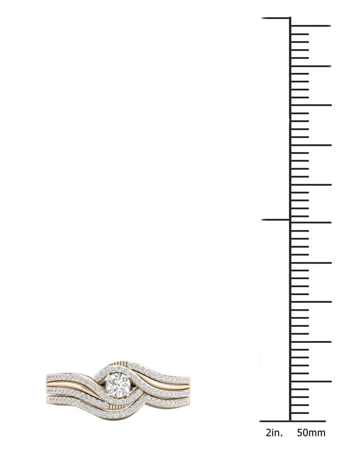 Imperial 3/8Ct TDW Diamond 10k Yellow Gold Bypass Bridal Set (H-I, I2)
