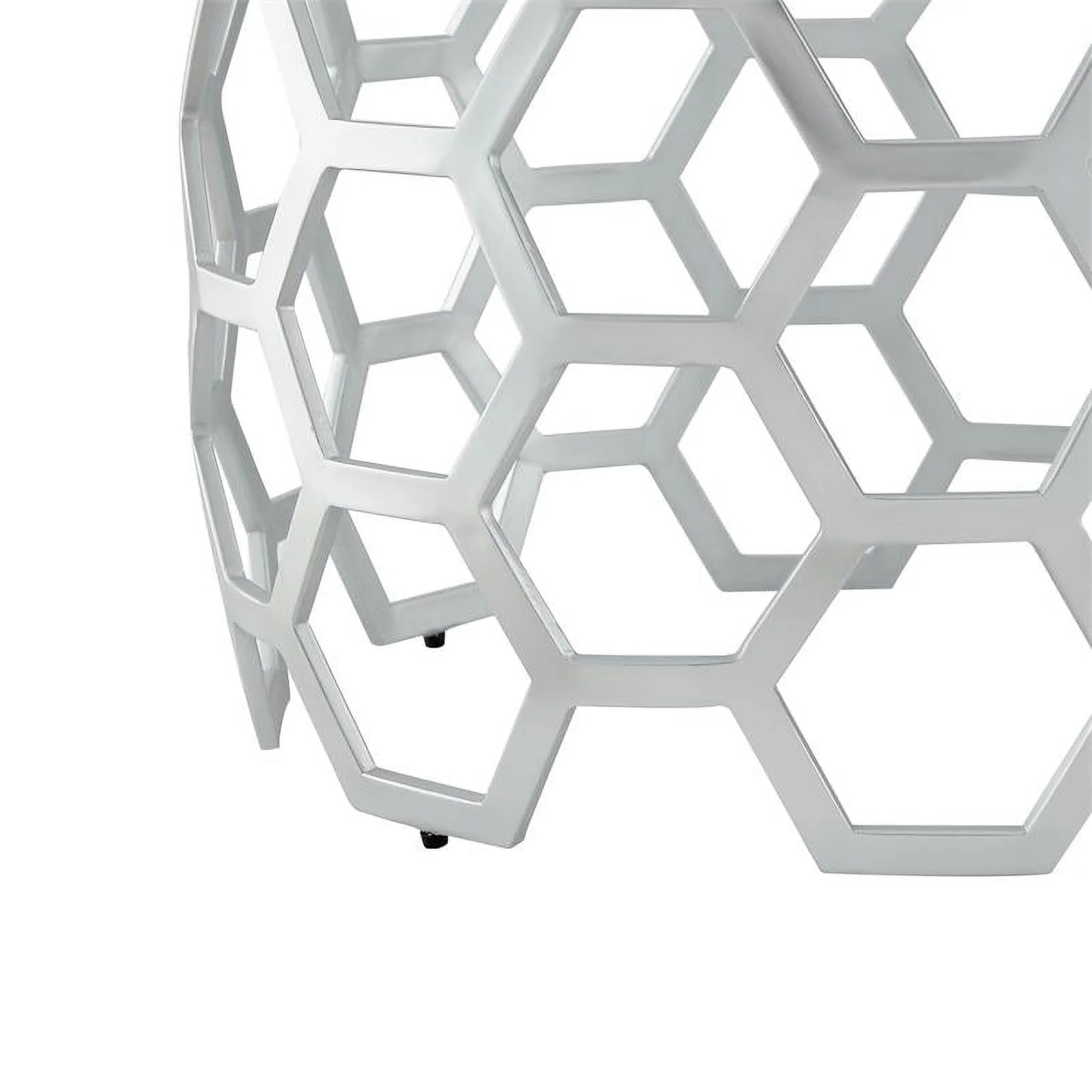 Bowery Hill Round Glass Top Coffee Table in Silver