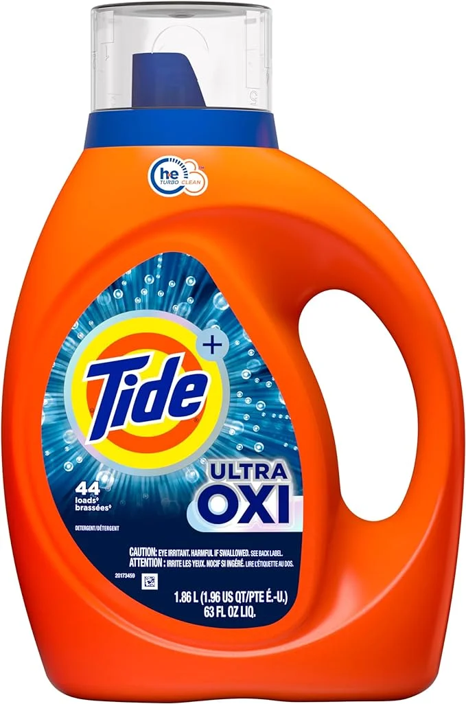 Tide Ultra Oxi Liquid Laundry Detergent, HE Compatible, 44 loads, 63 fl oz