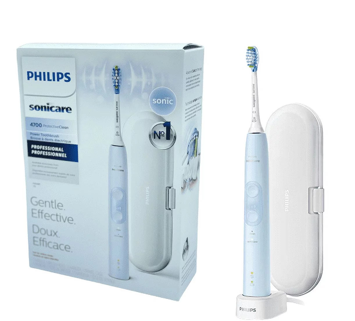 Philips Sonicare Electric Toothbrush ProtectiveClean 4700 Sonic Gently Clean Blue with C3 Brush Head