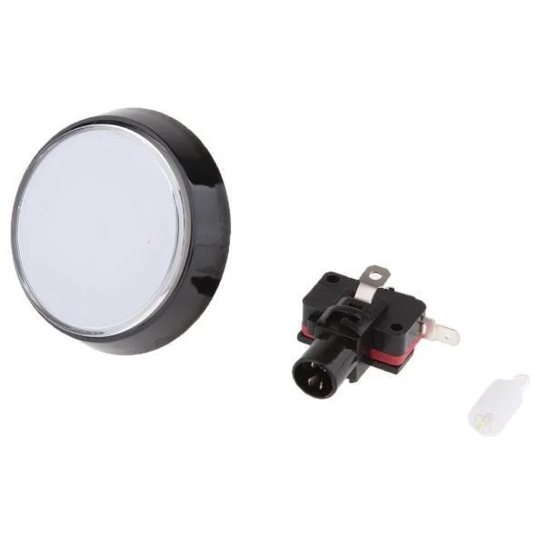 PETSOLA 2x60mm Arcade Machine LED Illuminated Self-Resetting Button Switch White