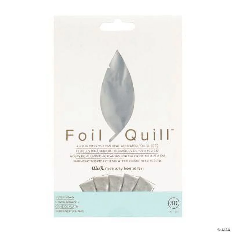 We R Memory Keepers® Foil Quill™ Sheets - Silver Swan, Birthday, Craft Supplies, 30 Pieces