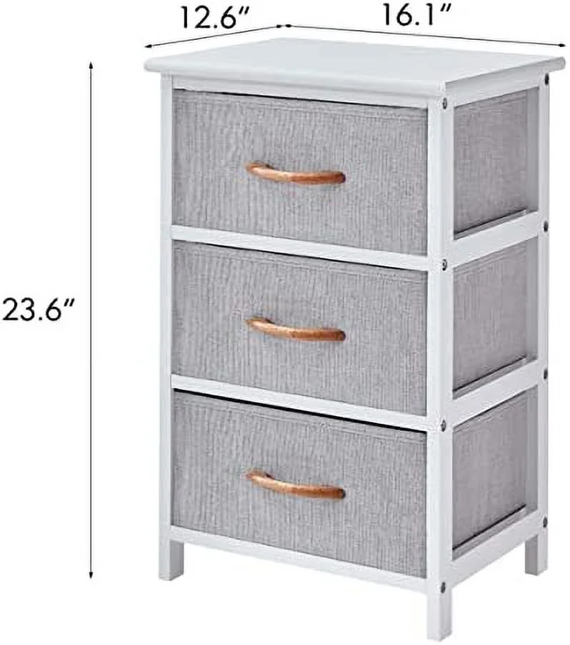 JYHOME 16" L x 12.6" W x 23.6" H Dresser with 3 Drawers  3-Drawer Chest Organizer Unit for Bedroom  Hallway  Entryway  Closets