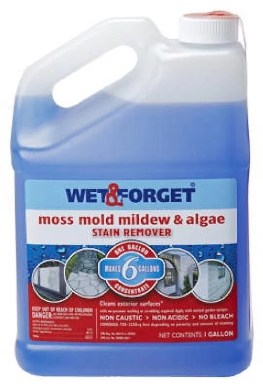 1 PC,Wet & Forget 800006 Outdoor Moss, Mold, Mildew & Algae Remover, 1 Gallon