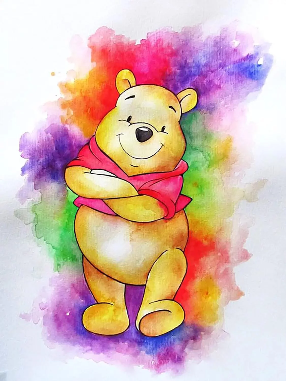DIY 5D Diamond Painting Kits for Adults Diamond Art Winnie the Pooh Diamond Painting Full Drill Crystal Rhinestone Embroidery Craft Kits for Home Wall Decor Gifts, 12X16inch