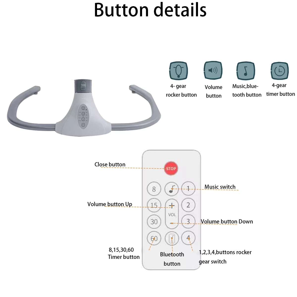 SIMANLI Electric Baby Swing Chair, Infant Swing with Remote Control, Built-in Bluetooth, Soft Music, Sway in 4 Speeds, Seat Belt, Gifts (Pink)