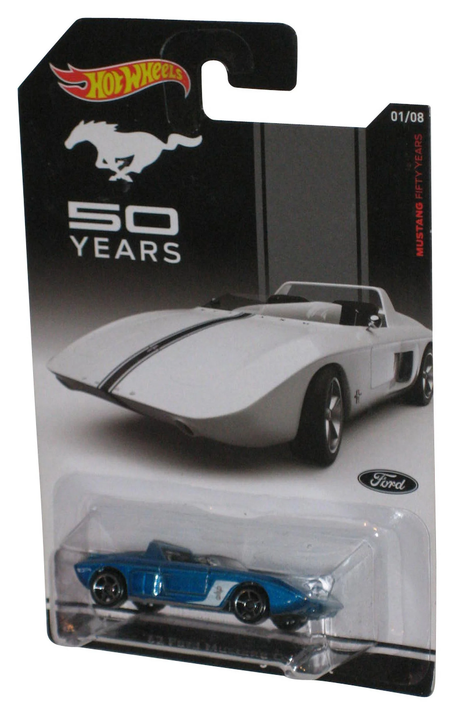 Hot Wheels 50 Years Blue '62 Ford Mustang Concept (2013) Mattel Toy Car 1/8
