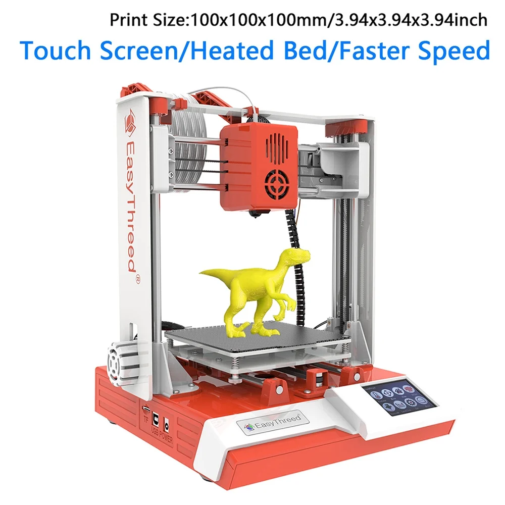 Anself EasyThreed K6 Plus 3D Printer - Compact Desktop Printing Machine with 100x100x100mm Print Size for Beginners