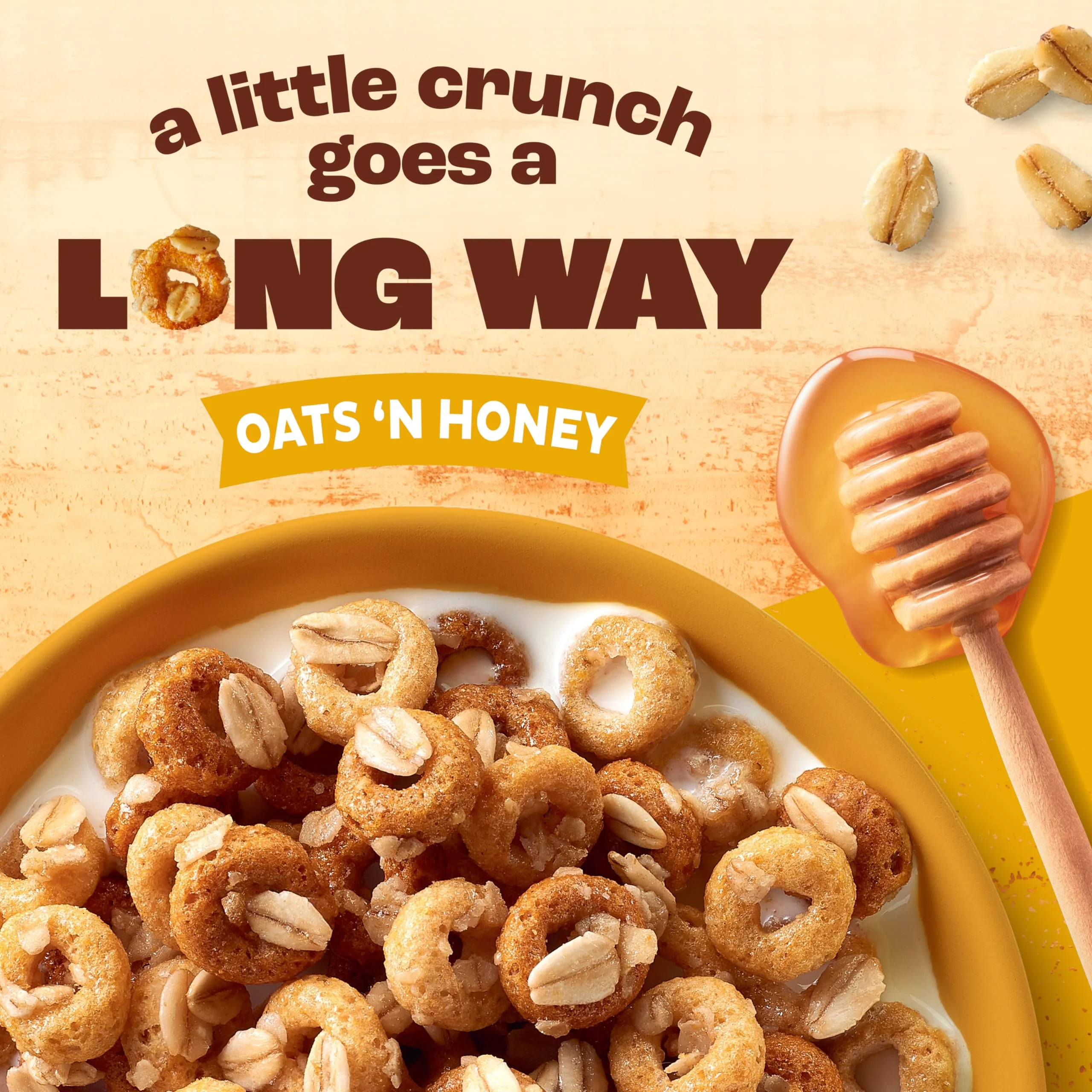 Cheerios Oat Crunch Oats & Honey Oat Breakfast Cereal, Family Size, 24 Oz