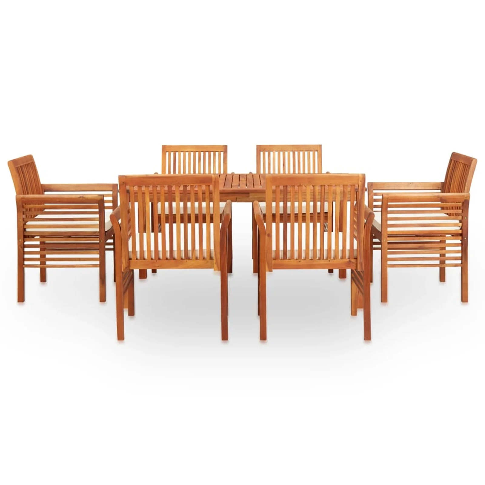 Aibecy 7 Piece Patio Dining Set with Cushions Solid Acacia Wood