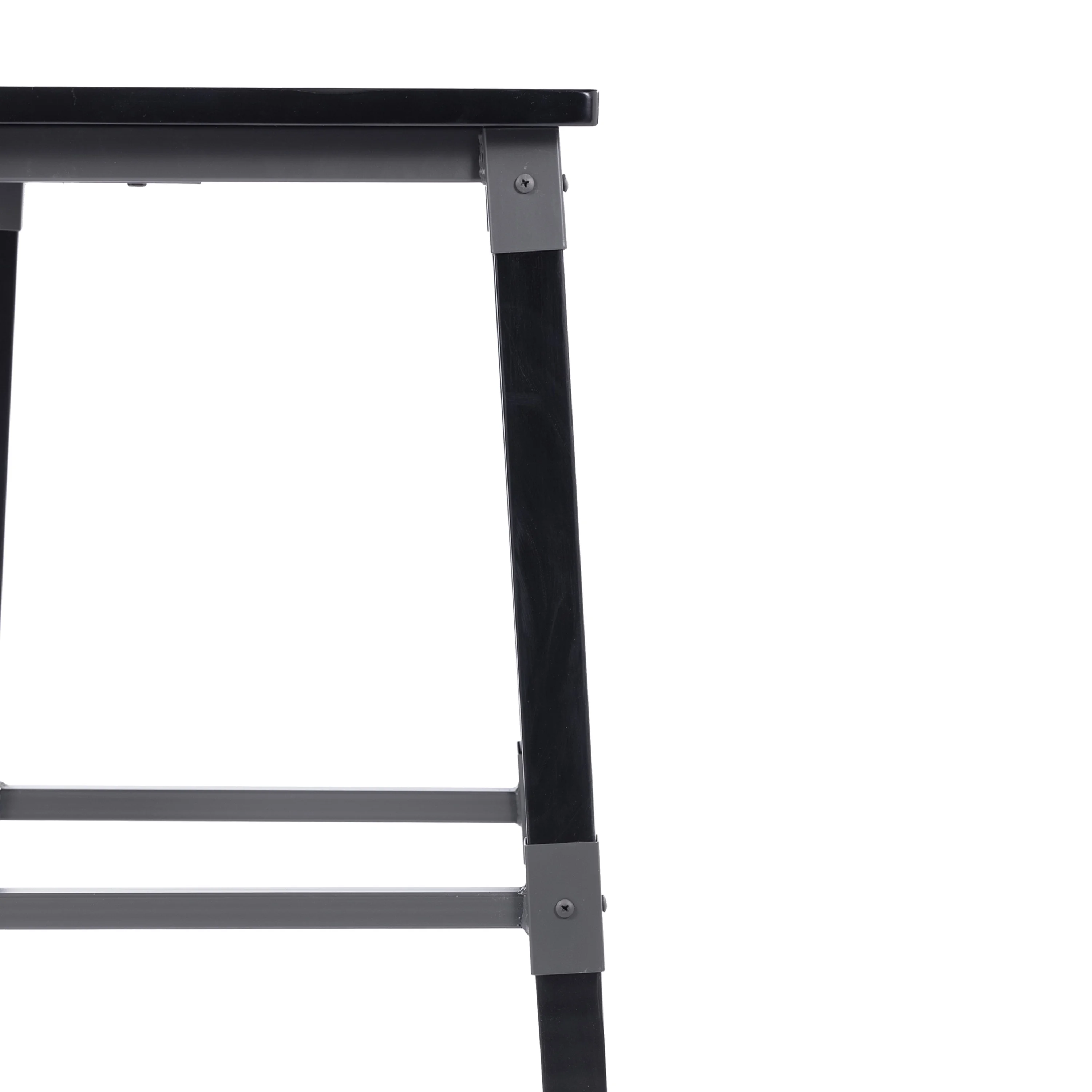 Flash Furniture 2 Pack Commercial Grade Rustic Black Industrial Wood Dining Barstool