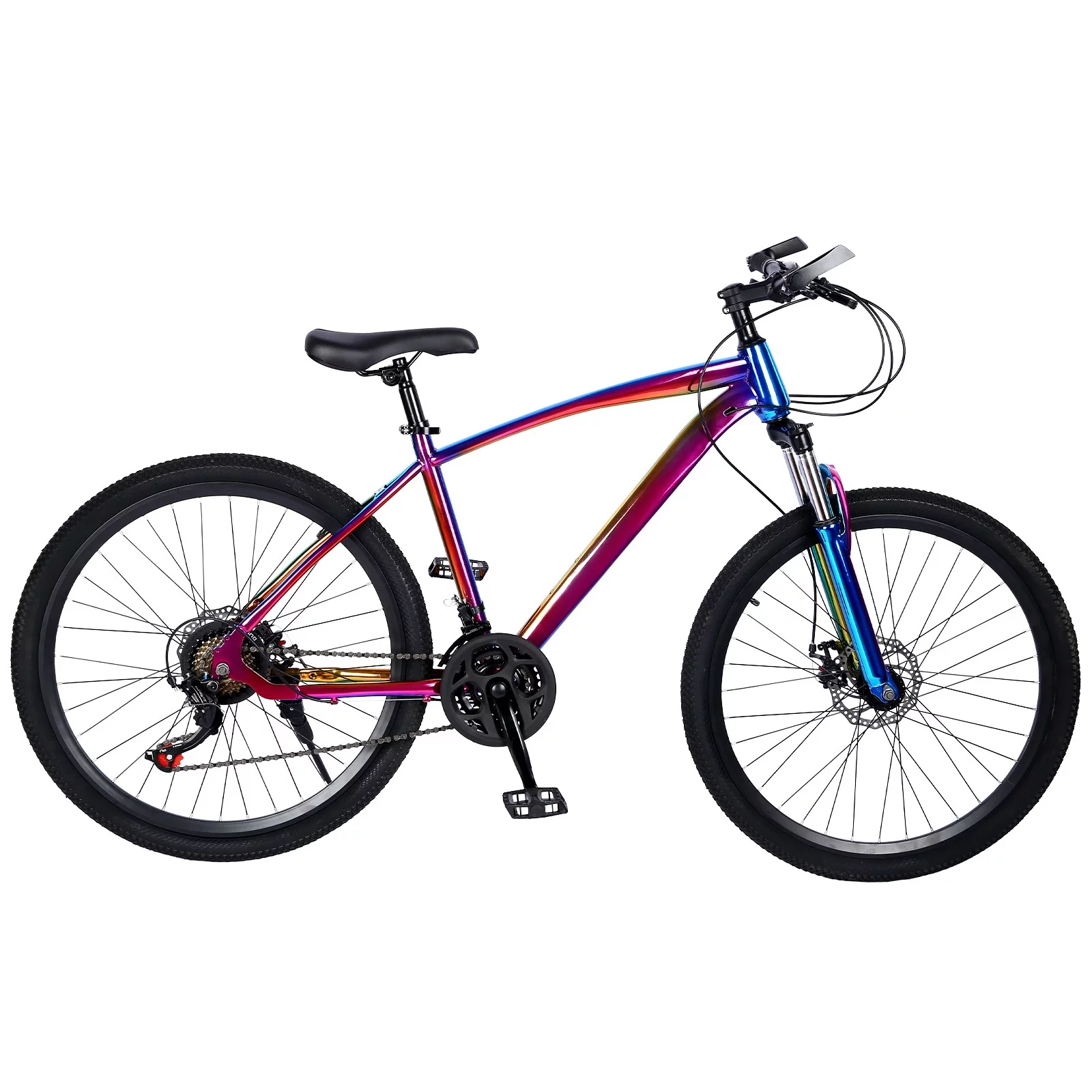 Wlmcg 27.5 Inch Mountain Bike With 21 Speed Dual Disc Brakes Full Suspension Non-slip