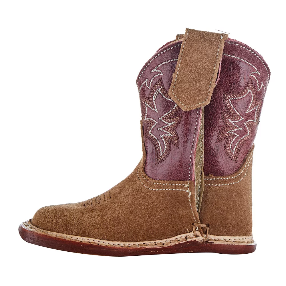 Roper Footwear Boys NRS Exclusive Infant  Suede Vamp Red Shaft Boot 4 Tan