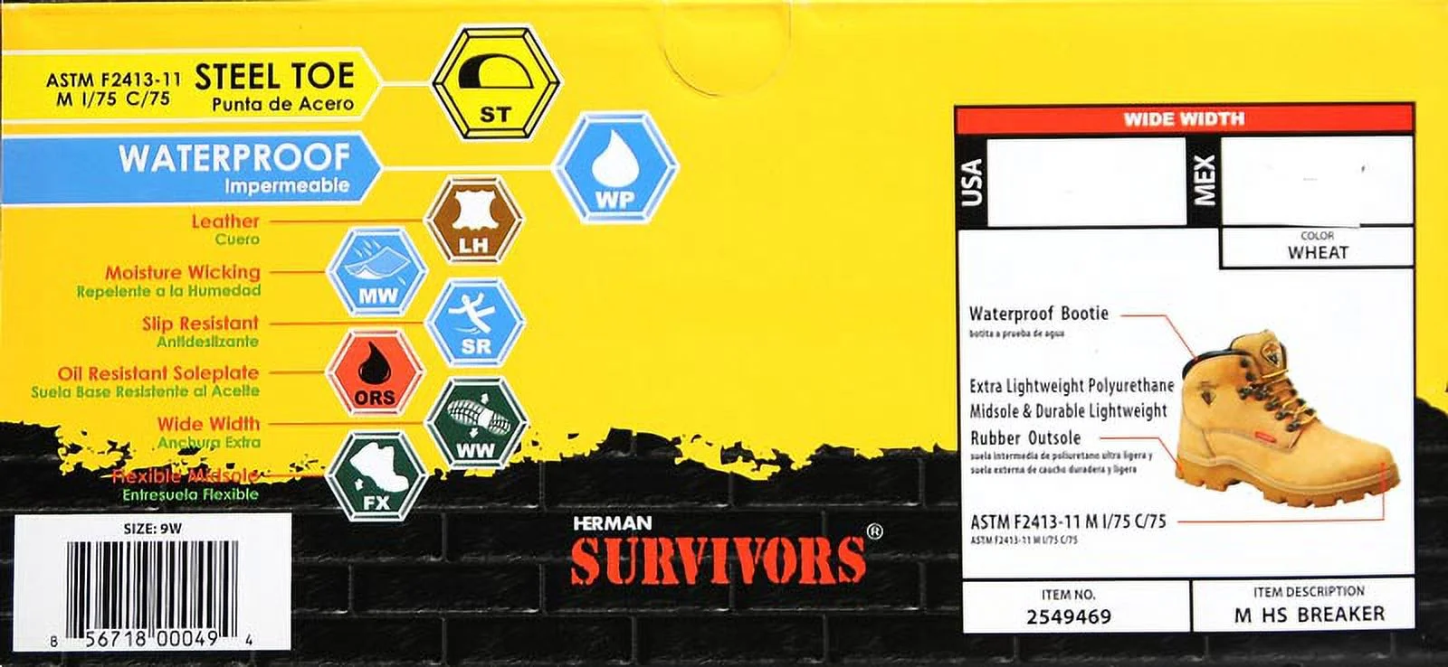 Men's Breaker Work Boots, Wide Width