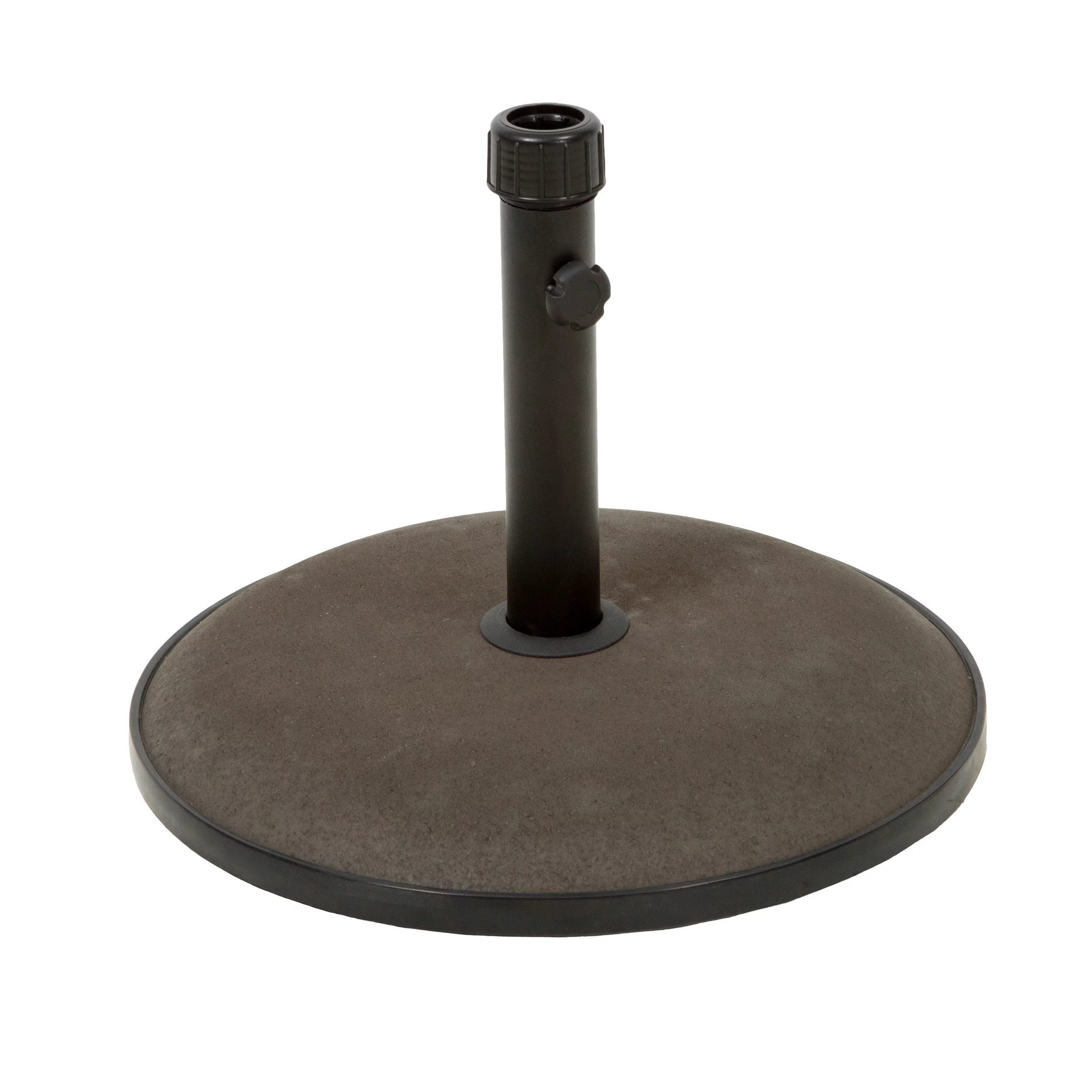 GDF Studio Gretna Outdoor 66 lbs Concrete Circular Umbrella Base, Brown and Black