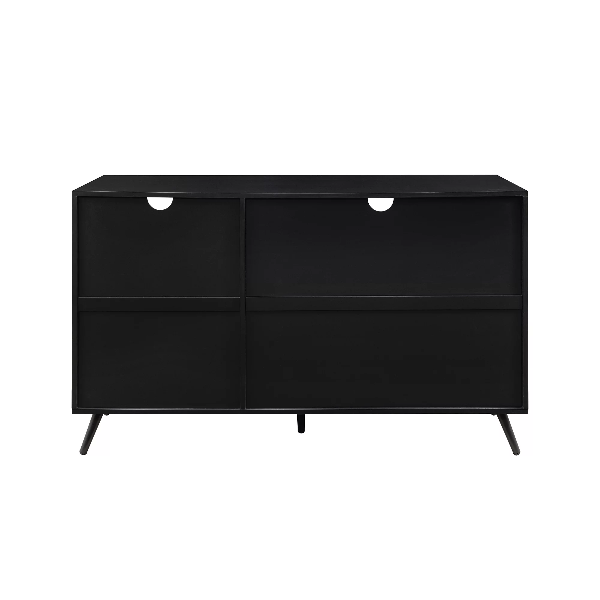 Walker Edison Mid-Century Modern 3-Drawer Sideboard, Solid Black
