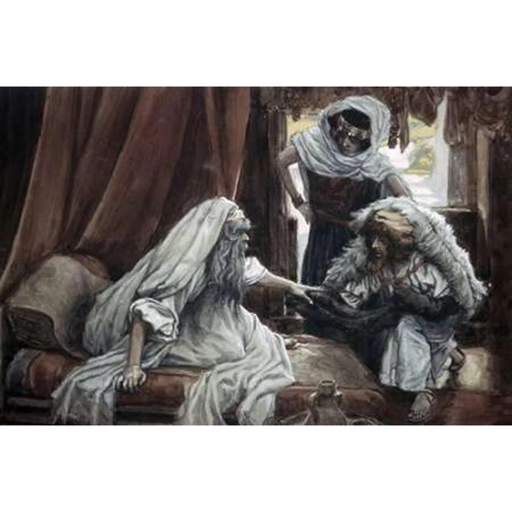 Tissot, James 14x11 Black Modern Framed Museum Art Print Titled - Jacob Deceives Isaac