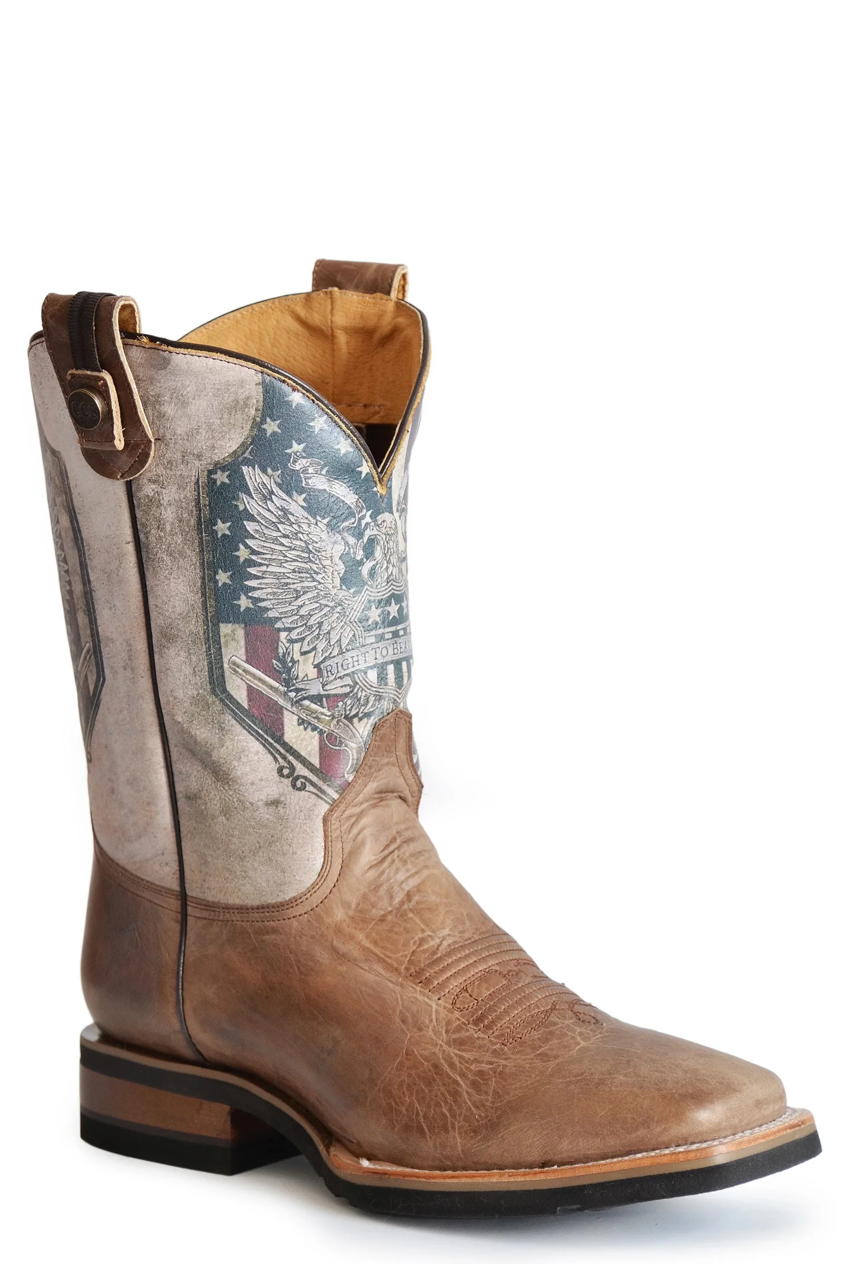 Roper Men's 2Nd Amendment Western Boot Square Toe Tan 9 D(M) US