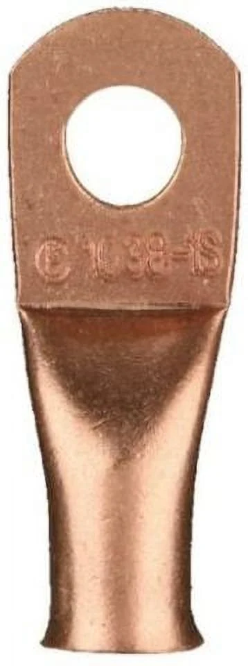 Install Bay CUR412 Copper Uninsulated Ring Terminal, 4 Gauge, 1/2