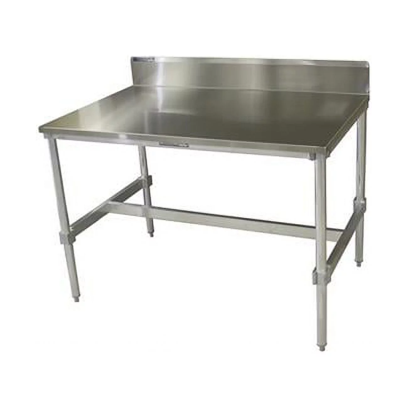 Prairie View  Stainless Top Aluminum I-Frame Table with Backsplash- 34 to 35.5 x 30 x 48 in.