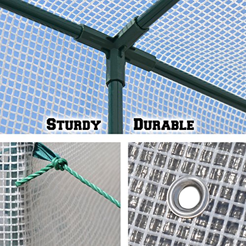 BenefitUSA Large Walk-in Wall Greenhouse 10x5x7'H with 3 Tiers/6 Shelves Gardening (White)