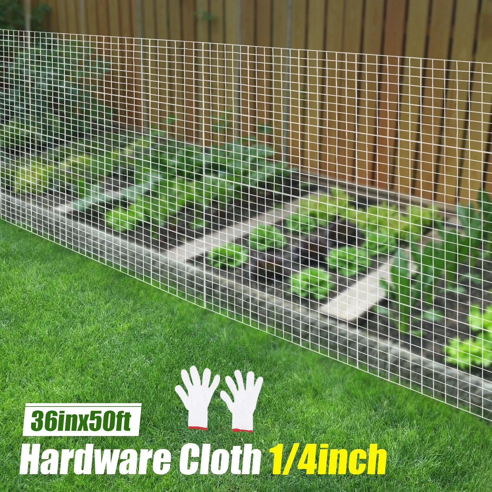 Miumaeov 36inx50ft Hardware Cloth 1/4 inch Galvanized Welded Wire Mesh Chicken Wire Fence Mesh Roll