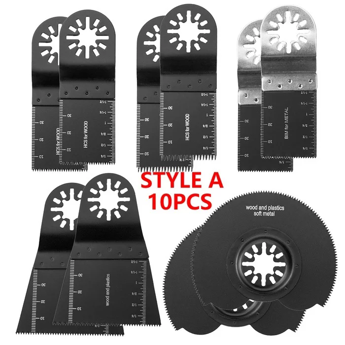 Willstar 10Pcs 3Style Multi Oscillating Saw Blades Kits Precision Cut Saw Blades for Metal Wood