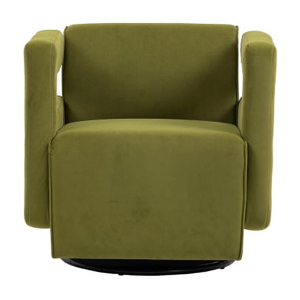 DremFaryoyo House hold  Degree Swivel Upholstered Tufted Living Room Chair Textured velvet Fabric Accent Chair with Metal Stand