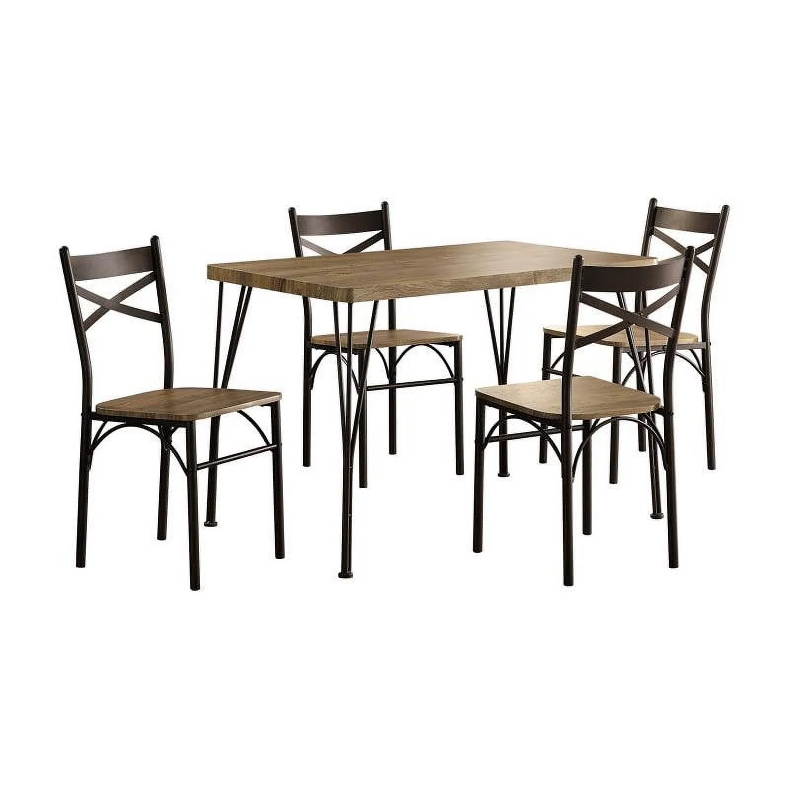 Furniture of America Kelle Transitional Metal 5-Piece Dining Set in Dark Bronze