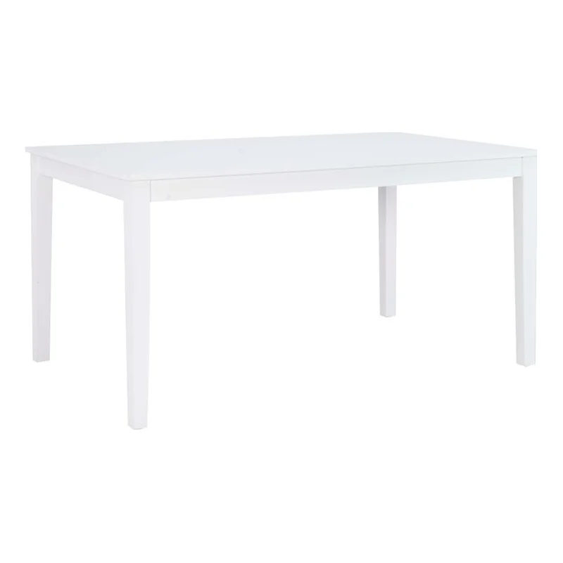 Linon Brit Wood Rectangle Dining Table with Glossy Lacquer Coating in White