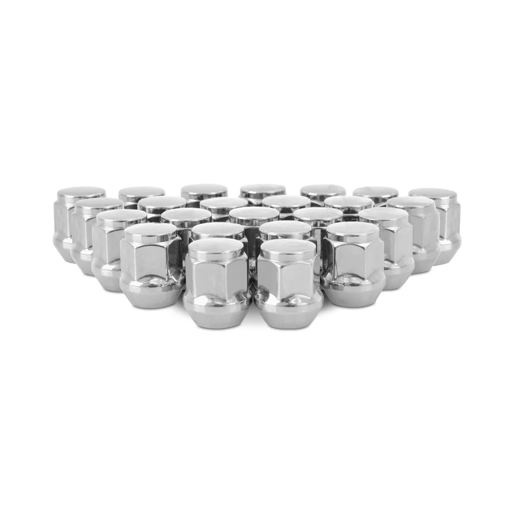 Mishimoto Steel Lug Nuts, M12x1.5, Acorn Seat, 24pc Set, Chrome
