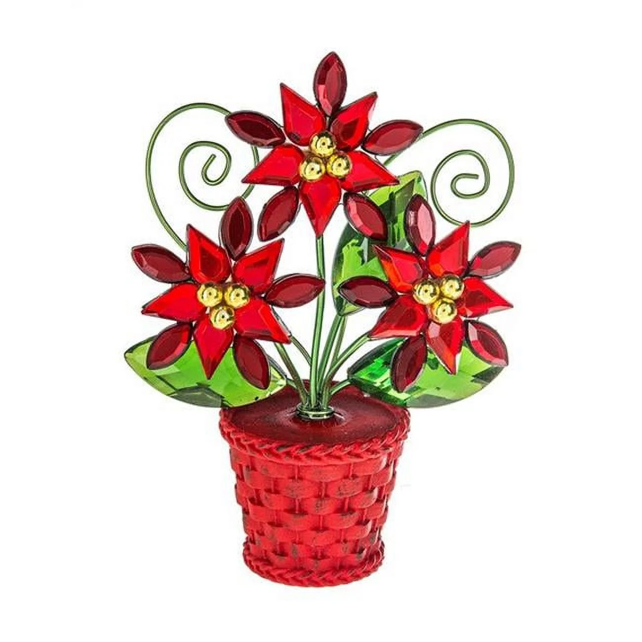 Ganz USA 223759 4 in. Poinsettia Planter Posy Pot
