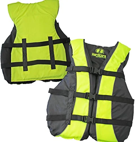 Hardcore Life Jacket Paddle Vest; Coast Guard Approved Type III PFD Life Vest Flotation Device; Jet ski, Wakeboard, Hardshell Kayak lufe Jacket; Ideal Extra Life Jacket for Your Pontoon Boat
