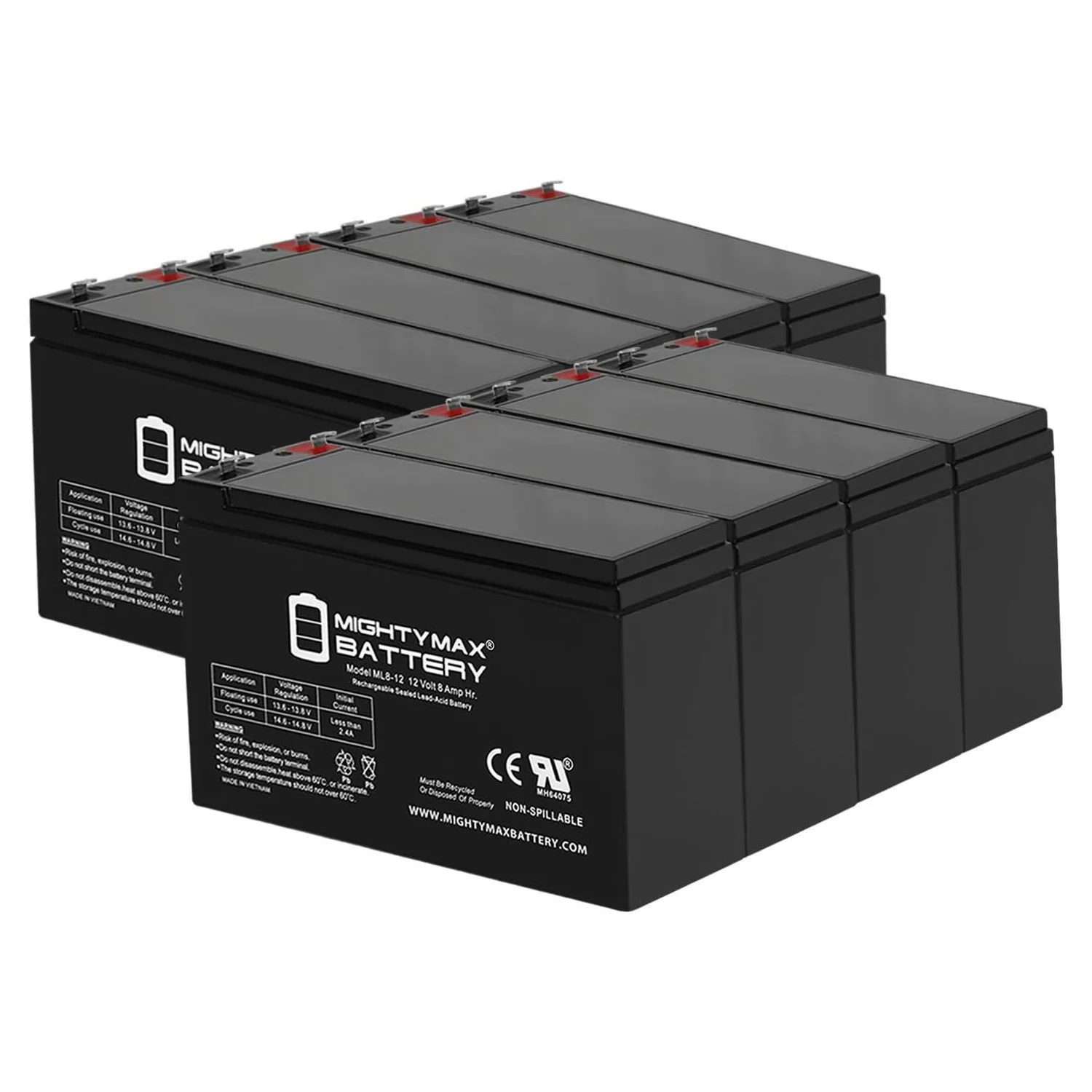 12V 8Ah SLA Replaces Razor MX350, MX400 Electric Dirt Bike - 8 Pack
