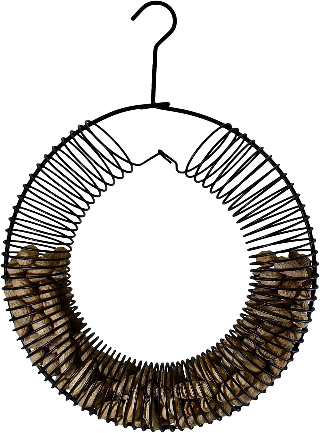 Songbird Essentials Bird Feeder Squirrel Feeder Whole Peanuts Wreath Black