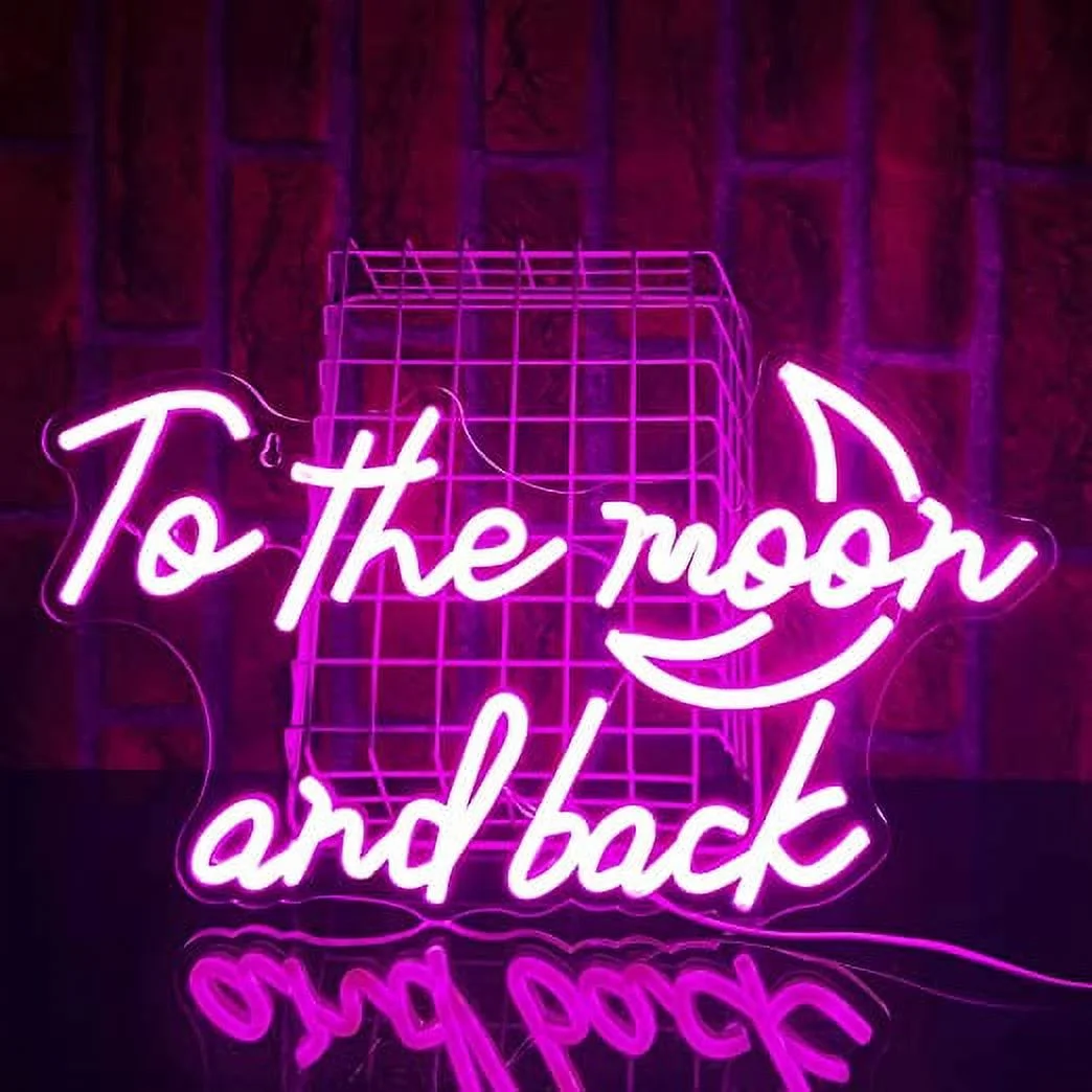 Hello Rosa To The Moon and Back LED Neon Light Signs USB Power for Bedroom Home Men's Cave Bar Wedding Party Decoration