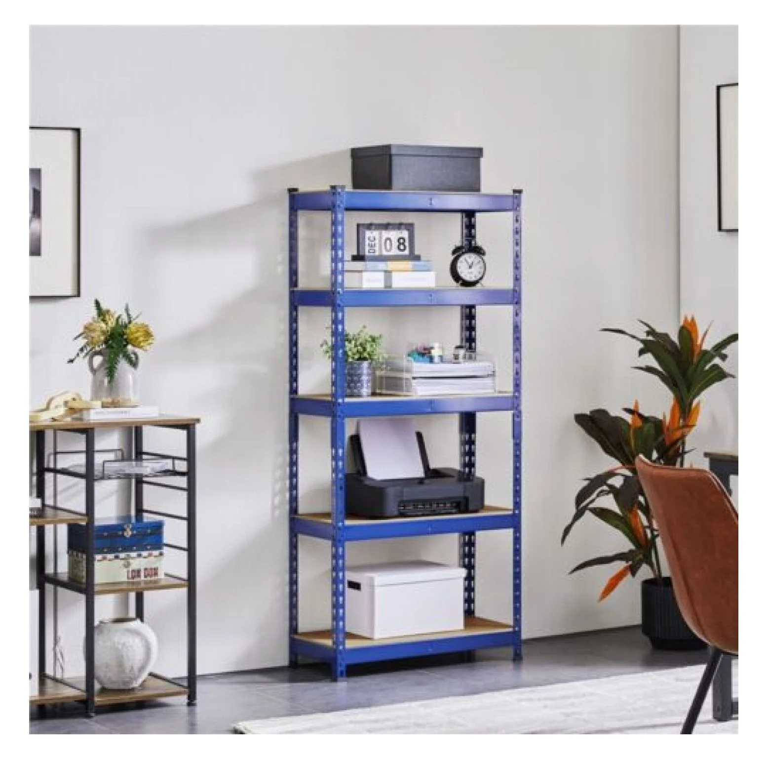 Wire Shelving Adjustable Steel Storage, 5-Tier Heavy Duty Metal Shelving Unit Garage Shelves Utility Rack Adjustable, Silver 35.5