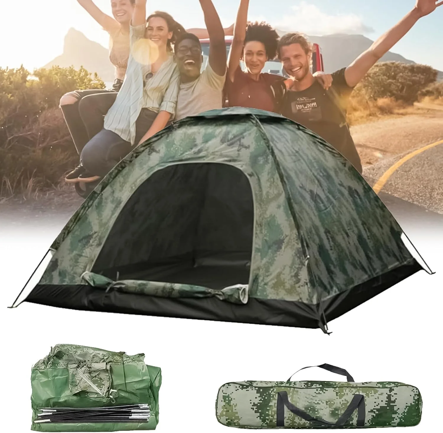 Outdoor Camping Dome Tent, 3-4 Person Waterproof Family Dome Tent With Rain Fly, Lightweight Outdoor Tent For Backpacking Hiking Camping Full Coverage Tent For Outdoor Accessories