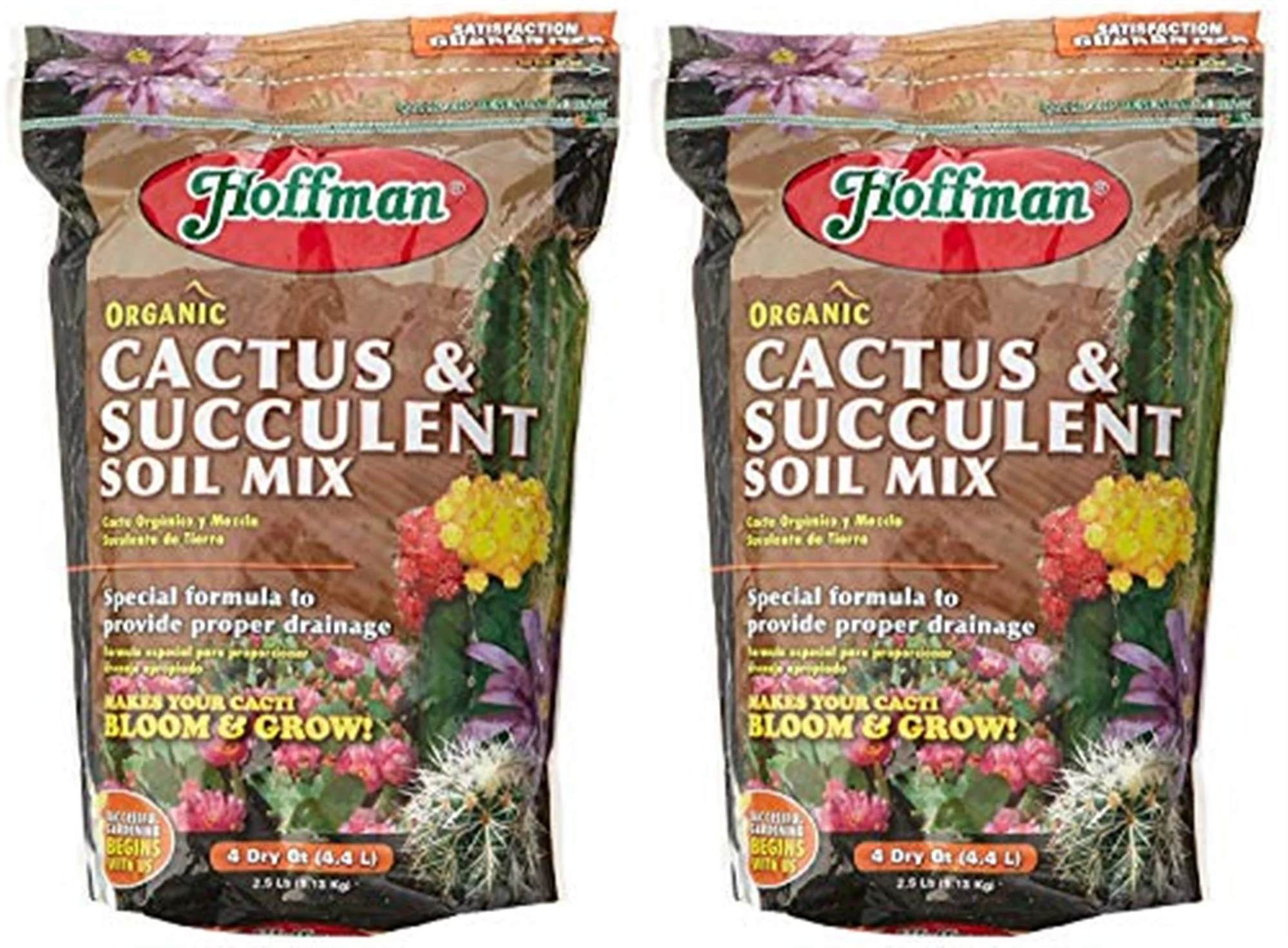 Hoffman 10404 Organic Cactus and Succulent Soil Mix, 4 Quarts (2-Pack)