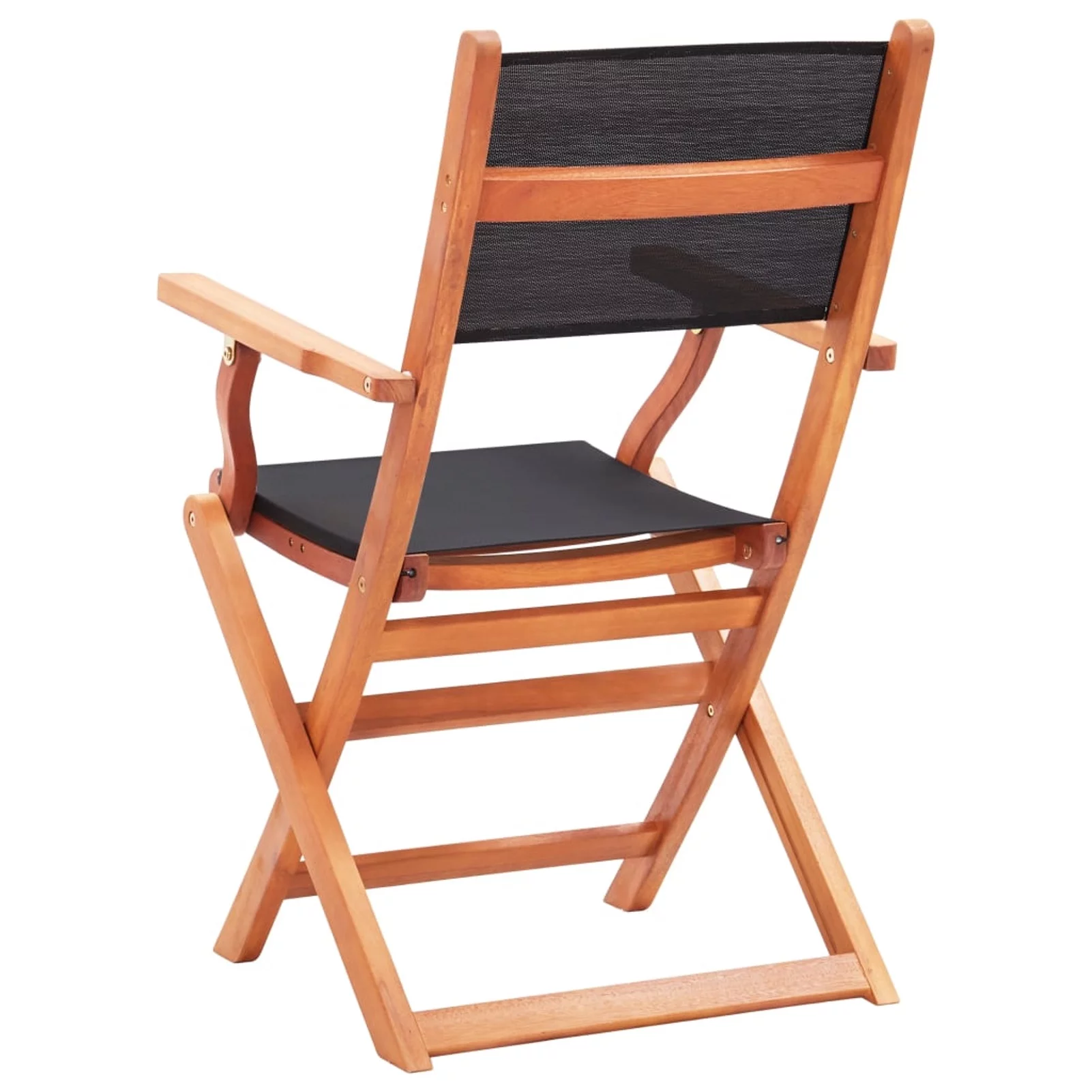 Suzicca Folding Patio Chairs 2 pcs Solid Eucalyptus Wood&Textilene