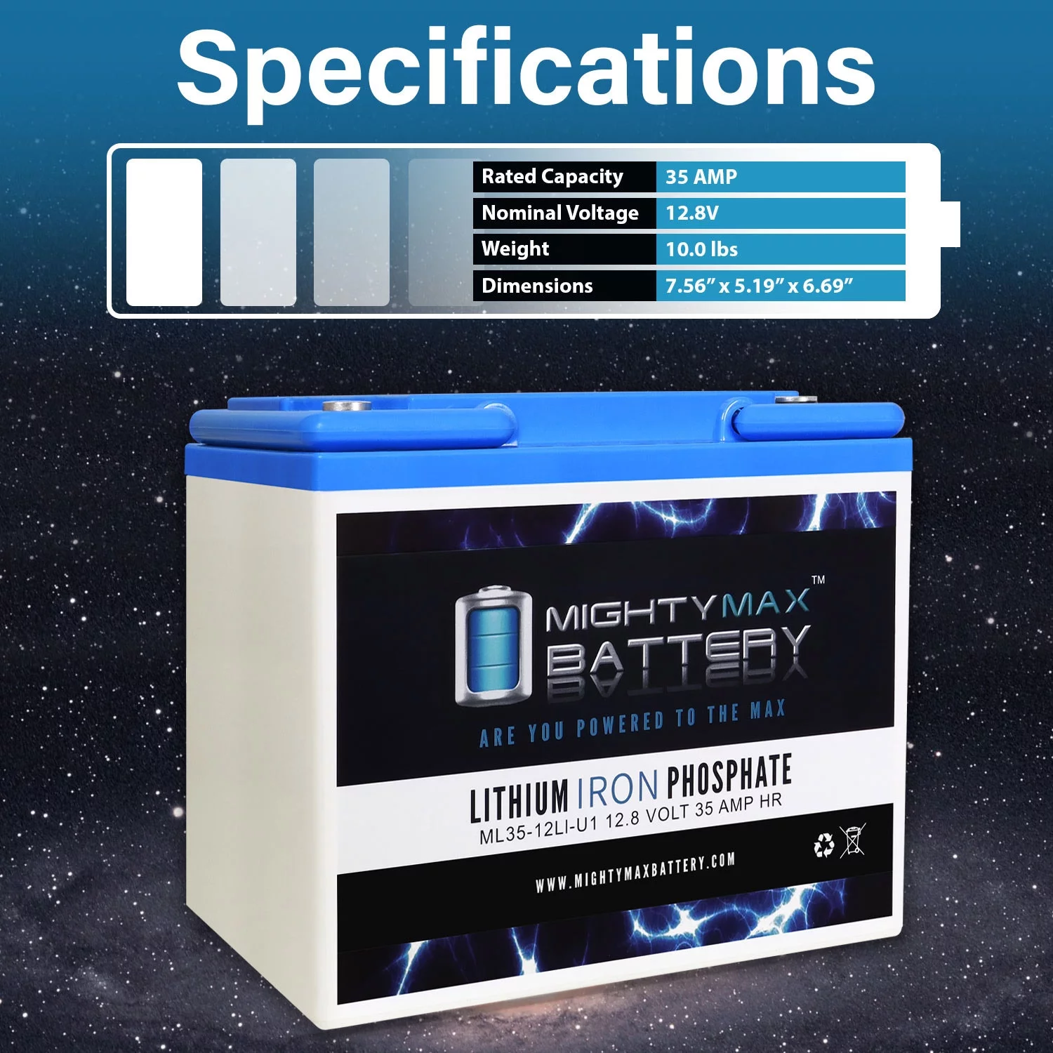 12V 35AH U1 Lithium Replacement Battery compatible with Quantum Rehab Q610 Ulltra Pediatric - 4 Pack