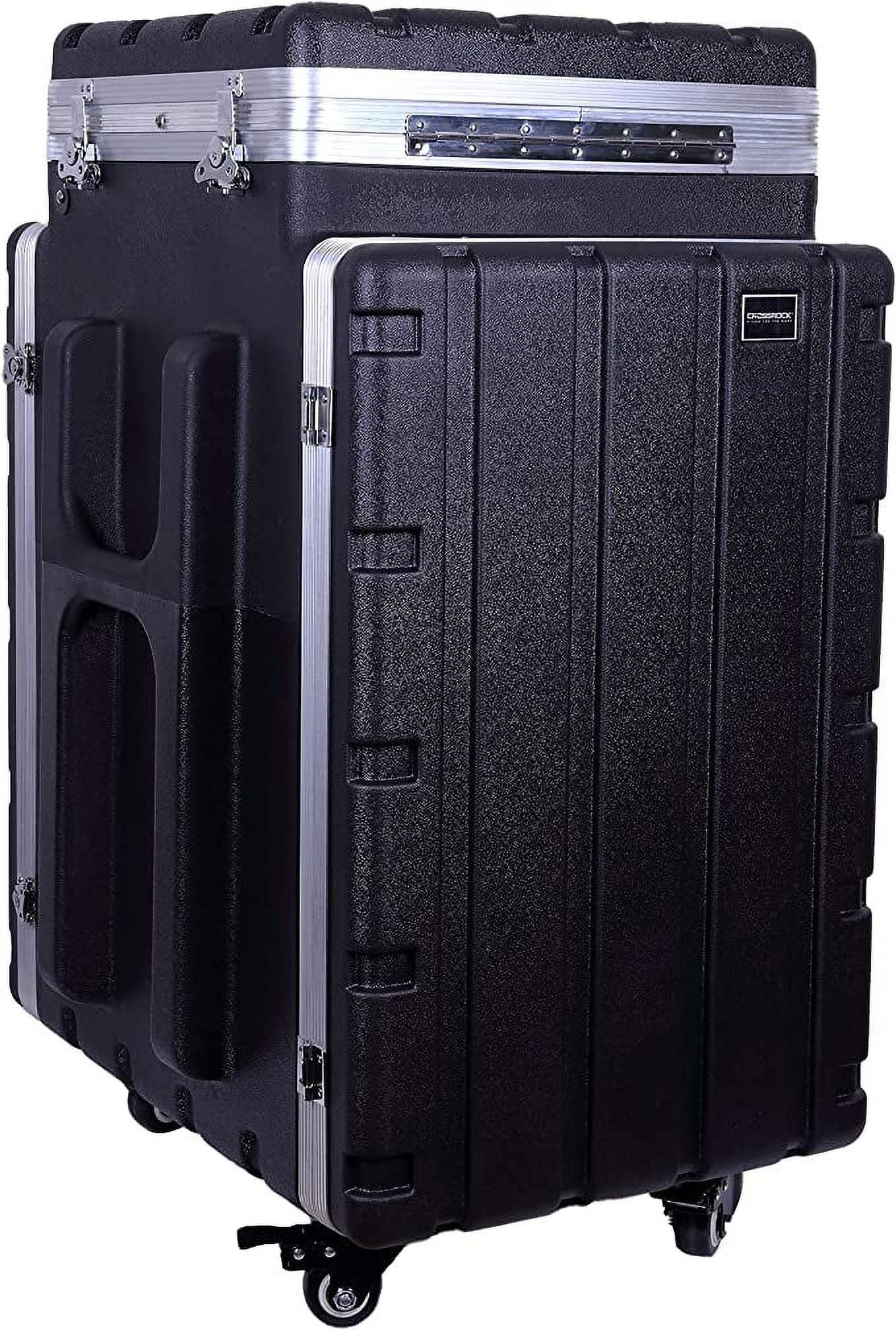 Crossrock Console case with Wheels for 10U Adjusted Rack Rail on top,16U Front & Rear