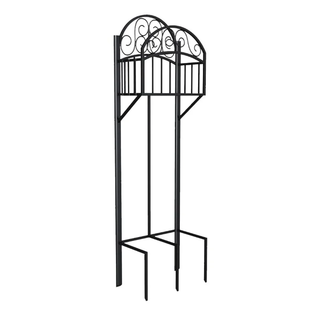 Liberty Garden 5-Prong Gauge Steel Water Hose Stand with Storage Shelf