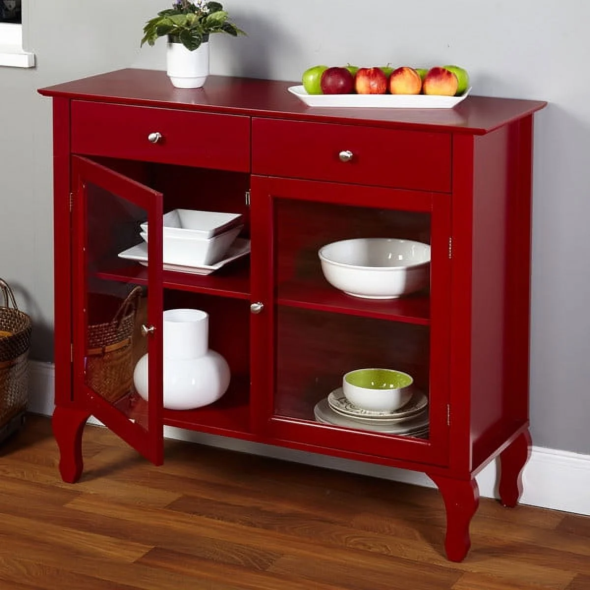 Layla Red Buffet. This Furniture Buffet with it's unique Queen Ann legs is the perfect addition to any dining area or kitch